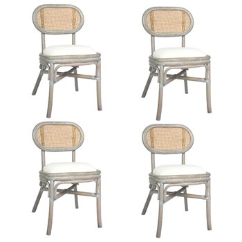 vidaXL Krzesła stołowe, 4 szt., szare, lniane - vidaXL
