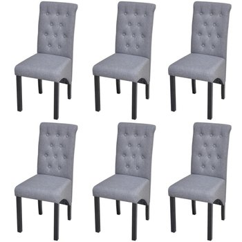 vidaXL Krzesła stołowe, 6 szt., jasnoszare, tkanina - vidaXL