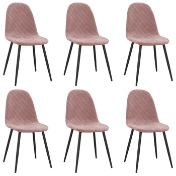 vidaXL Krzesła stołowe, 6 szt., różowe, obite aksamitem - vidaXL