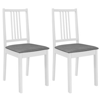 vidaXL Krzesła z poduszkami, 2 szt., białe, lite drewno - vidaXL