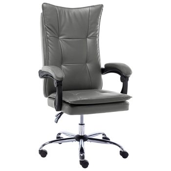 vidaXL Krzesło biurowe, antracytowe, obite sztuczną skórą - vidaXL