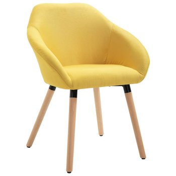 vidaXL Krzesło do jadalni, żółte, tapicerowane tkaniną - vidaXL