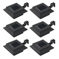 vidaXL Kwadratowe lampy solarne na zewnątrz, 6 szt, LED, 12 cm, czarne - vidaXL