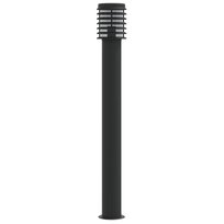 vidaXL Lampa ogrodowa na słupku, czarna, 110 cm, stal nierdzewna vidaXL