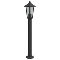 vidaXL Lampa ogrodowa na słupku, czarna, 80 cm, stal nierdzewna vidaXL