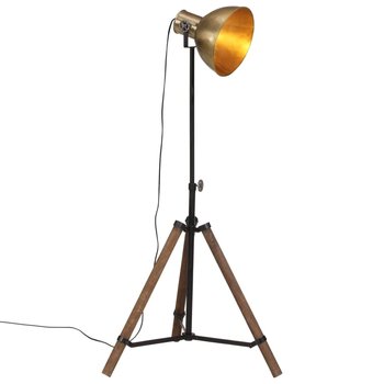 vidaXL Lampa stojąca, 25 W, antyczny mosiądz, 75x75x90-150 cm, E27 - vidaXL