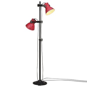 vidaXL Lampa stojąca, 25 W, postarzany czerwony, 25x25x90/160 cm, E27 - vidaXL