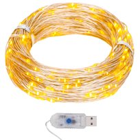 vidaXL Lampki świąteczne, 40 m, 400 micro LED, ciepła biel, 8 funkcji