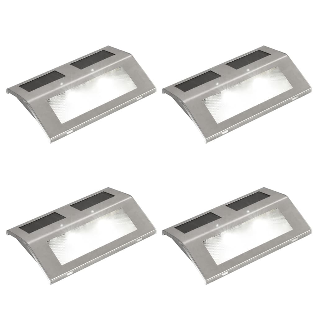 vidaXL Lampy schodowe, 4 szt., solarne