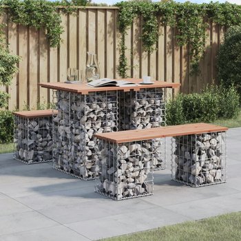 Vidaxl Ławka Ogrodowa, Gabion, 100X70X72 cm, Lite Drewno Daglezjowe - vidaXL