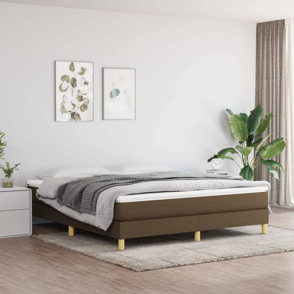Фото - Ліжко VidaXL Rama łóżka, ciemnobrązowa, 180 x 200 cm, obita tkaniną 
