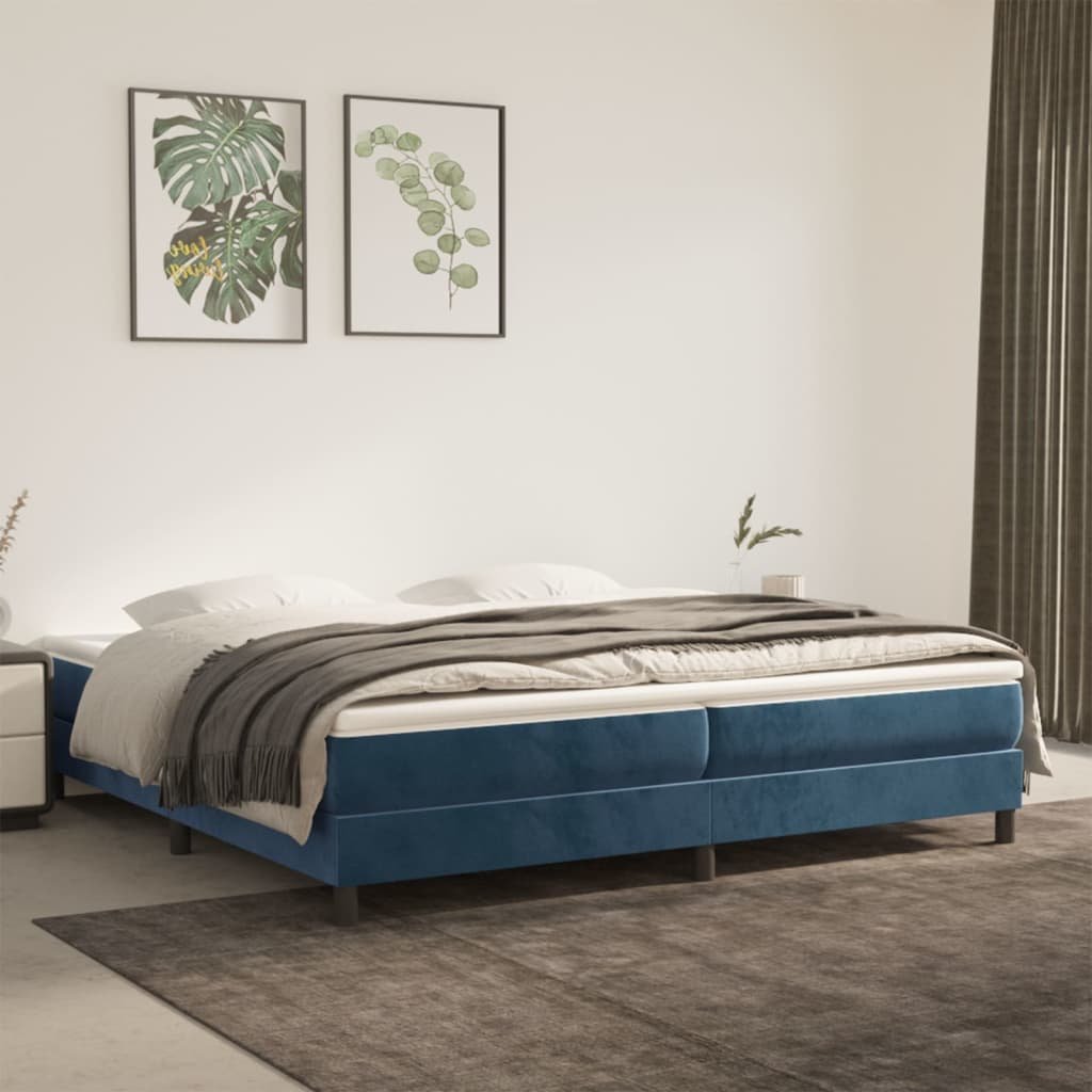 Фото - Ліжко VidaXL Rama łóżka, ciemnoniebieska, 200x200 cm, tapicerowana aksamitem 