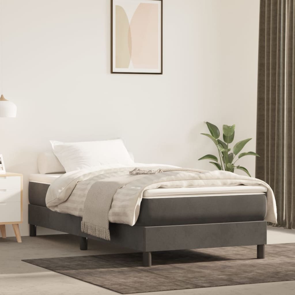 Фото - Ліжко VidaXL Rama łóżka, ciemnoszara, 90x190 cm, tapicerowana tkaniną 