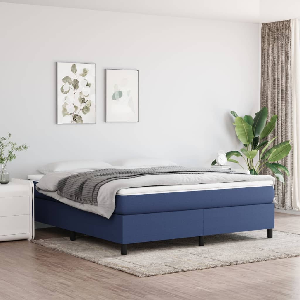 Фото - Ліжко VidaXL Rama łóżka, niebieska, 180x200 cm, obita tkaniną 