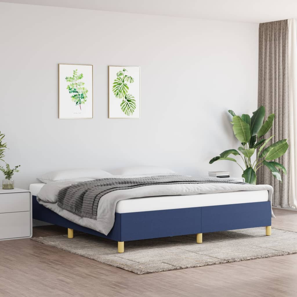 Фото - Ліжко VidaXL Rama łóżka, niebieska, 180x200 cm, obita tkaniną 