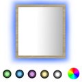 vidaXL Lustro łazienkowe LED, kolor dąb sonoma, 40x8,5x37 cm, akryl - vidaXL