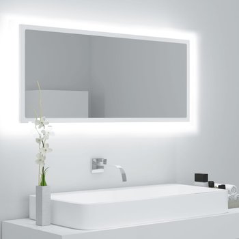 vidaXL Lustro łazienkowe z LED, białe, 100x8,5x37 cm, akryl - vidaXL
