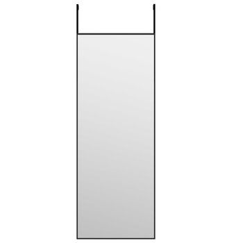 vidaXL Lustro na drzwi, czarne, 30x80 cm, szkło i aluminium - vidaXL