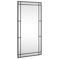 vidaXL Lustro ścienne, czarne, 50x100 cm, prostokątne, żelazo