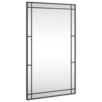 vidaXL Lustro ścienne, czarne, 60x100 cm, prostokątne, żelazo