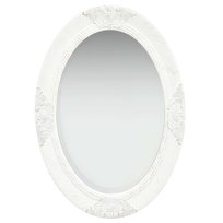 vidaXL Lustro ścienne w stylu barokowym, 50x70 cm, białe vidaXL