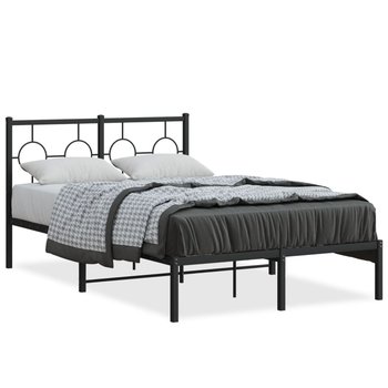 vidaXL Metalowa rama łóżka z wezgłowiem, czarna, 120x200 cm - vidaXL
