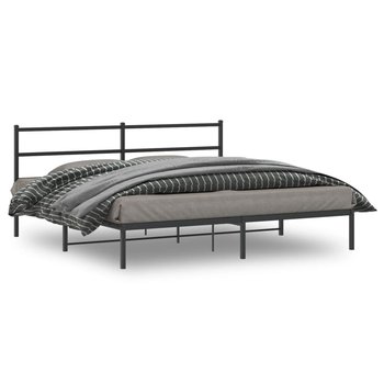 vidaXL Metalowa rama łóżka z wezgłowiem, czarna, 183x213 cm - vidaXL