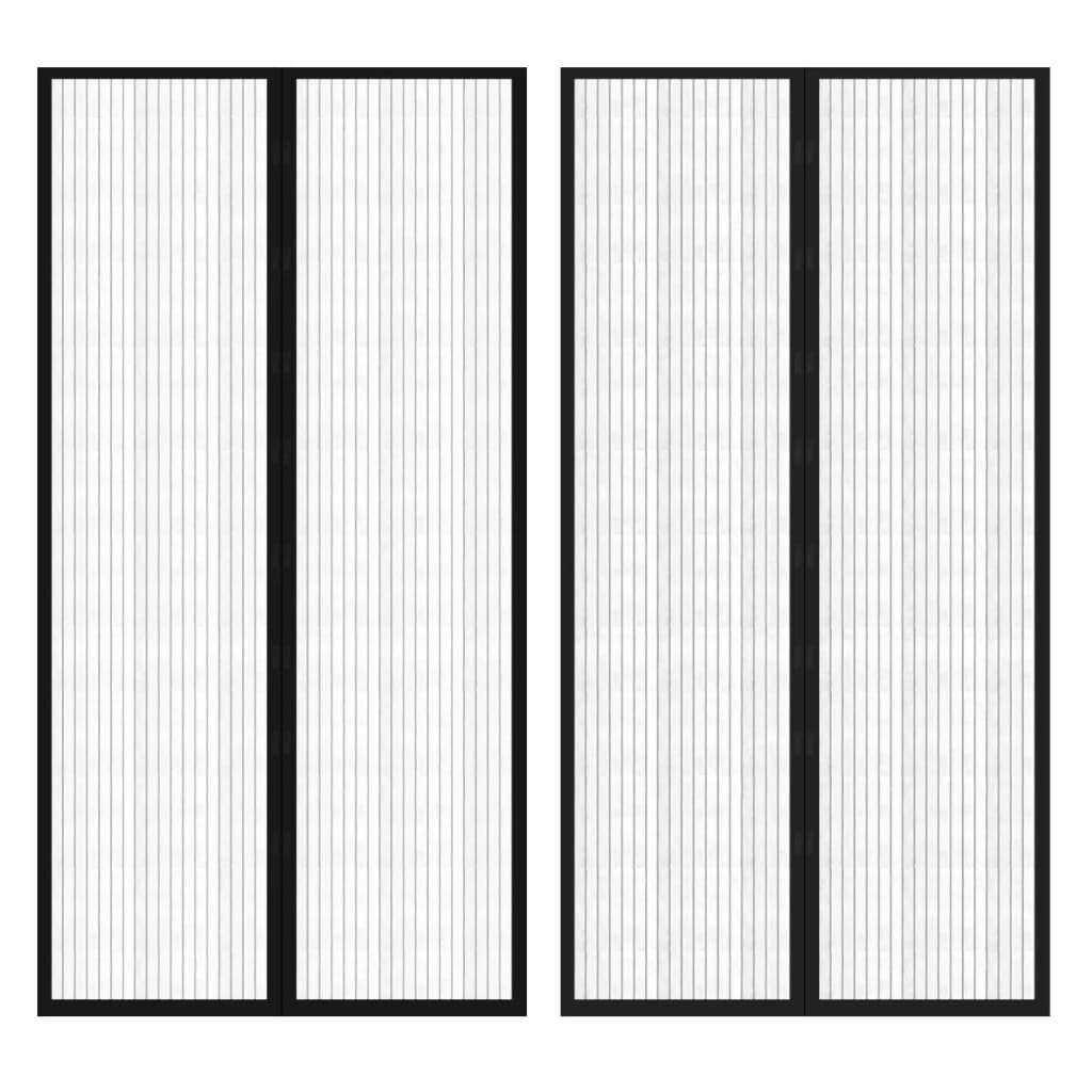 vidaXL Moskitiery na drzwi, 210 x 100 cm, 2 szt., z magnesem, czarne