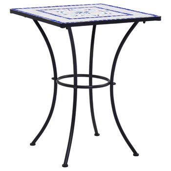vidaXL Mozaikowy stolik bistro, niebiesko-biały, 60 cm, ceramiczny - vidaXL