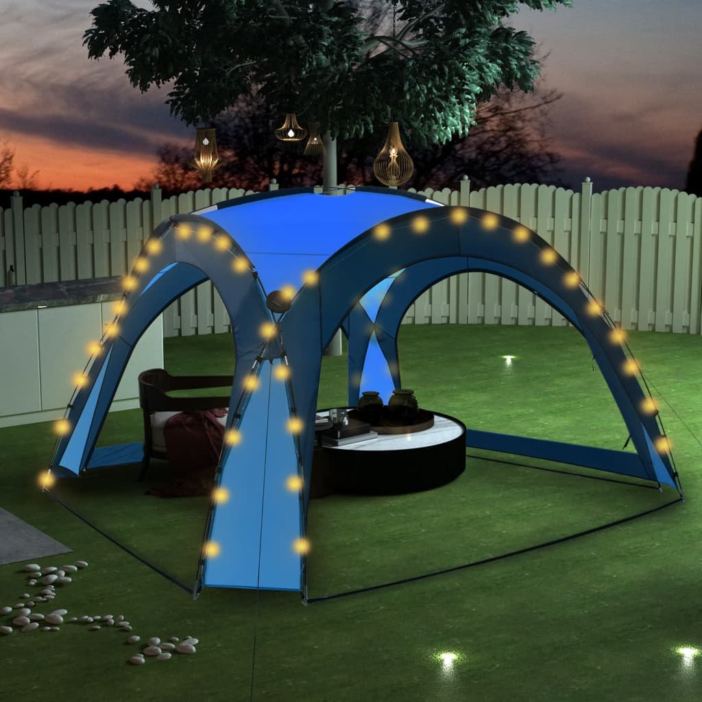 Фото - Намет VidaXL Namiot imprezowy z LED i 4 ściankami, 3,6x3,6x2,3 m, niebieski 