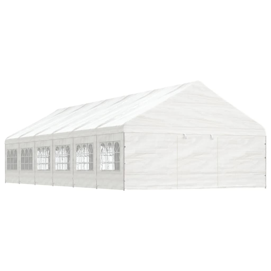 Zdjęcia - Namiot VidaXL  ogrodowy z dachem, biały, 13,38x5,88x3,75 m, polietylen 