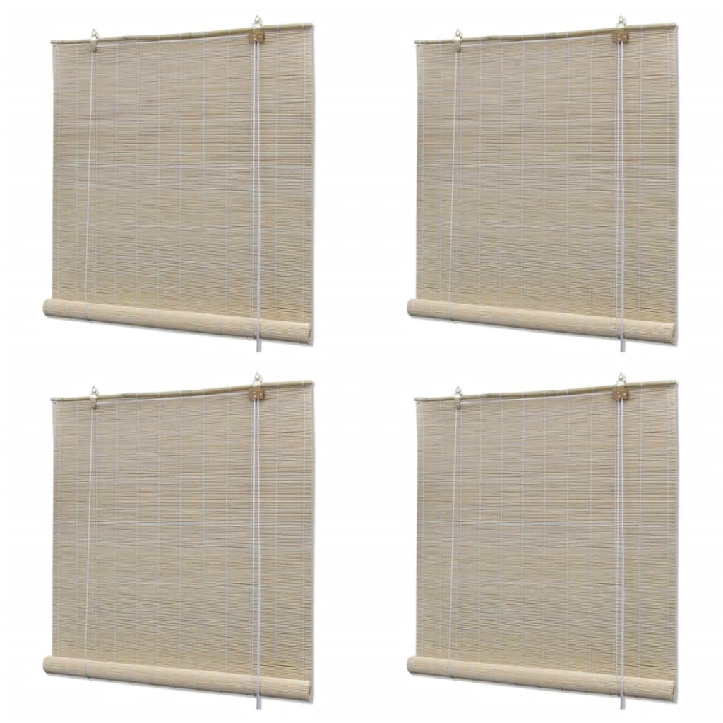 vidaXL Naturalne rolety bambusowe, 4 szt., 120 x 160 cm