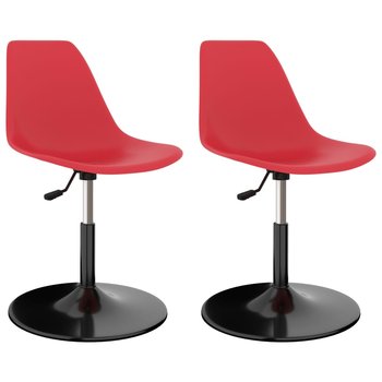 vidaXL Obrotowe krzesła stołowe, 2 szt., czerwone, PP - vidaXL