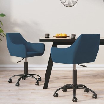 vidaXL Obrotowe krzesła stołowe, 2 szt., niebieskie, aksamitne - vidaXL