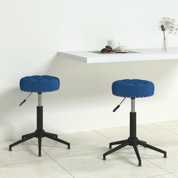 vidaXL Obrotowe krzesła stołowe, 2 szt., niebieskie, aksamitne - vidaXL