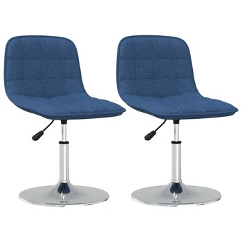 vidaXL Obrotowe krzesła stołowe, 2 szt., niebieskie, obite tkaniną - vidaXL