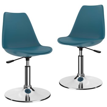 vidaXL Obrotowe krzesła stołowe, 2 szt., turkusowe, sztuczna skóra - vidaXL