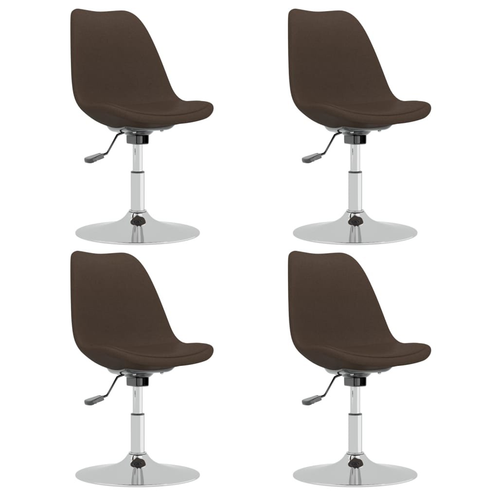 Zdjęcia - Krzesło VidaXL Obrotowe  stołowe, 4 szt., ciemnobrązowe, obite tkaniną 