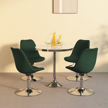 vidaXL Obrotowe krzesła stołowe, 4 szt., ciemnozielone, obite tkaniną - vidaXL
