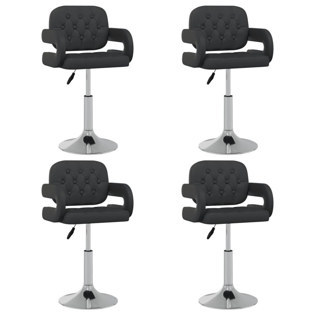 Zdjęcia - Krzesło VidaXL Obrotowe  stołowe, 4 szt., czarne, sztuczna skóra 