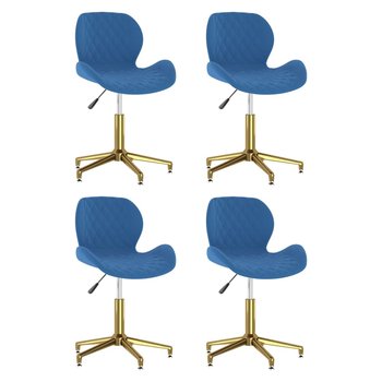 vidaXL Obrotowe krzesła stołowe, 4 szt., niebieskie, obite aksamitem - vidaXL