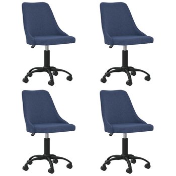 vidaXL Obrotowe krzesła stołowe, 4 szt., niebieskie, obite tkaniną - vidaXL