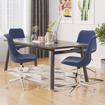 vidaXL Obrotowe krzesła stołowe, 4 szt., niebieskie, obite tkaniną - vidaXL