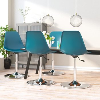vidaXL Obrotowe krzesła stołowe, 4 szt., turkusowe, PP - vidaXL