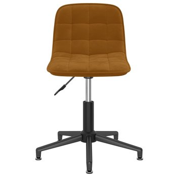 vidaXL Obrotowe krzesło biurowe, brązowe, obite aksamitem - vidaXL