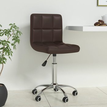 vidaXL Obrotowe krzesło biurowe, brązowe, sztuczna skóra - vidaXL