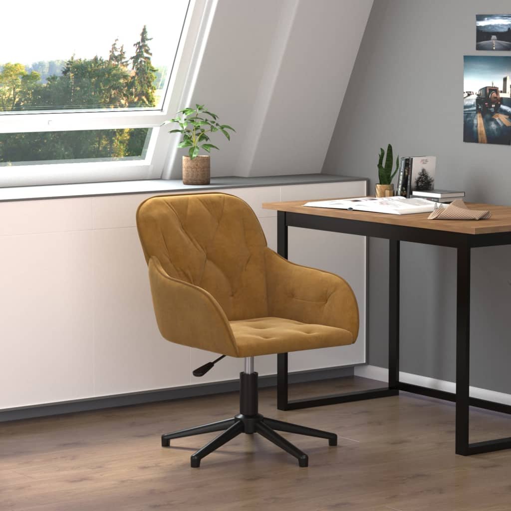 Фото - Комп'ютерне крісло VidaXL obrotowe krzesło biurowe, brązowe, tapicerowane aksamitem 