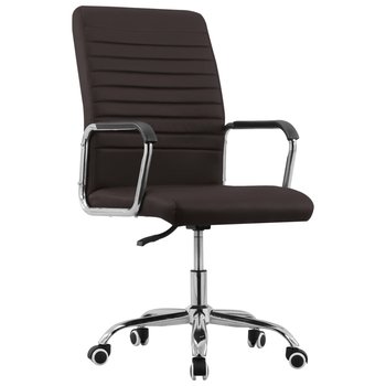 vidaXL Obrotowe krzesło biurowe, brązowe, tapicerowane tkaniną - vidaXL