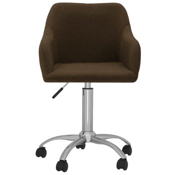 vidaXL Obrotowe krzesło biurowe, ciemnobrązowe, obite tkaniną - vidaXL