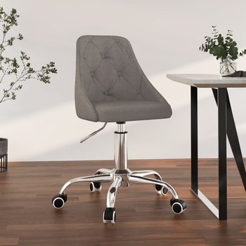 vidaXL Obrotowe krzesło biurowe, ciemnoszare, tapicerowane tkaniną - vidaXL
